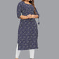 Party Wear Kurti Faux Crepe Blue Print Kurtis