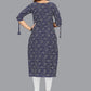 Party Wear Kurti Faux Crepe Blue Print Kurtis