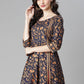 Party Wear Kurti Cotton Blue Print Kurtis