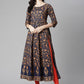 Party Wear Kurti Cotton Blue Print Kurtis