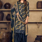 Punjabi Salwar Suit Muslin Blue Embroidered Salwar Kameez