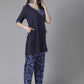 Casual Kurti Rayon Viscose Blue Print Kurtis