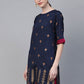 Casual Kurti Poly Silk Blue Print Kurtis