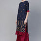 Casual Kurti Poly Silk Blue Print Kurtis