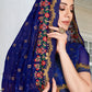 Classic Georgette Blue Embroidered Saree