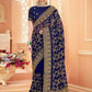 Classic Georgette Blue Embroidered Saree