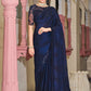 Designer Silk Blue Embroidered Saree