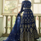 Salwar Suit Net Blue Embroidered Salwar Kameez