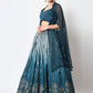 A Line Lehenga Chinon Silk Blue Embroidered Lehenga Choli