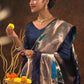 Classic Silk Blue Meenakari Saree