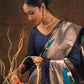 Classic Silk Blue Meenakari Saree