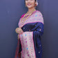 Classic Banarasi Silk Blue Jacquard Work Saree