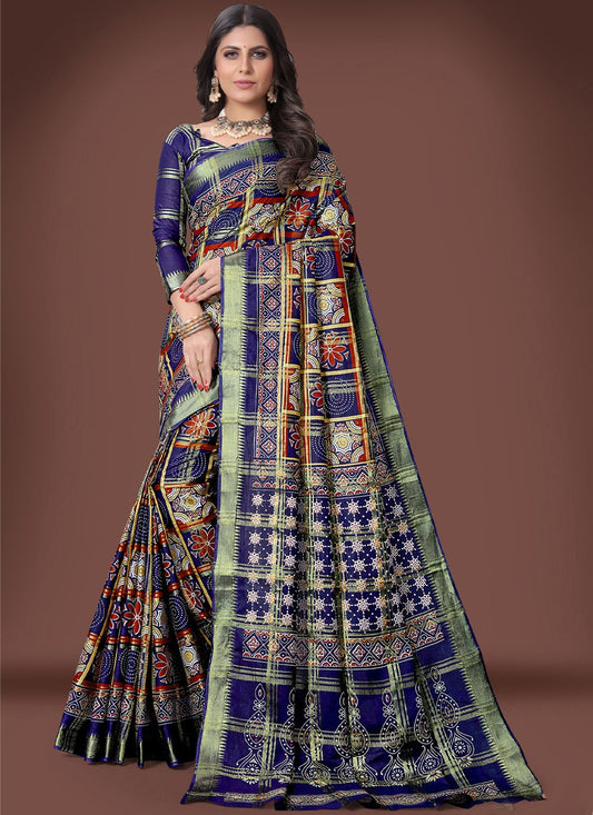 Classic Cotton Blue Weaving Saree