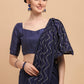 Classic Vichitra Silk Blue Sequins Saree