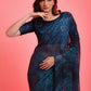 Contemporary Georgette Blue Sequins Saree