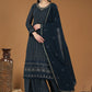 Salwar Suit Georgette Blue Embroidered Salwar Kameez