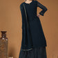 Salwar Suit Georgette Blue Embroidered Salwar Kameez