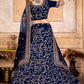 Lehenga Choli Tafeta Silk Blue Embroidered Lehenga Choli