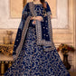 Lehenga Choli Tafeta Silk Blue Embroidered Lehenga Choli