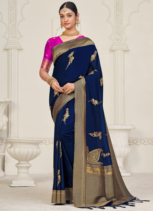 Classic Silk Blue Weaving Saree
