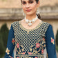 Salwar Suit Net Blue Cord Work Salwar Kameez