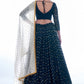 A Line Lehenga Georgette Blue Sequins Lehenga Choli