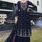 Palazzo Salwar Suit Georgette Blue Embroidered Salwar Kameez
