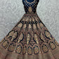 Lehenga Choli Velvet Blue Dori Work Lehenga Choli