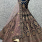 Lehenga Choli Velvet Blue Dori Work Lehenga Choli