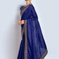 Contemporary Vichitra Silk Blue Embroidered Saree