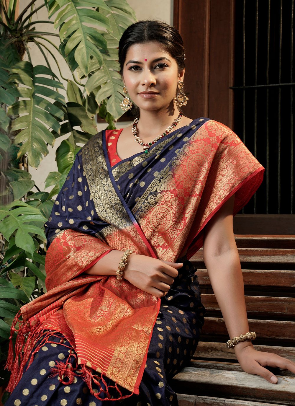 Classic Banarasi Silk Blue Weaving Saree