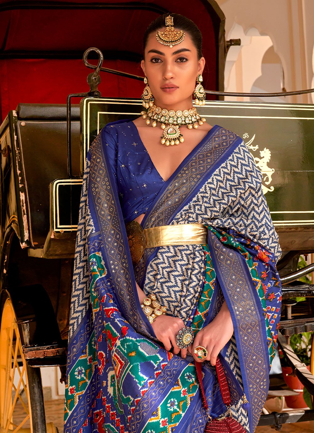 Contemporary Silk Blue Weaving Saree