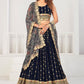 Lehenga Choli Georgette Blue Embroidered Lehenga Choli