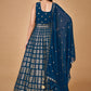 Gown Georgette Blue Sequins Gown