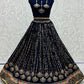 Lehenga Choli Georgette Blue Embroidered Lehenga Choli