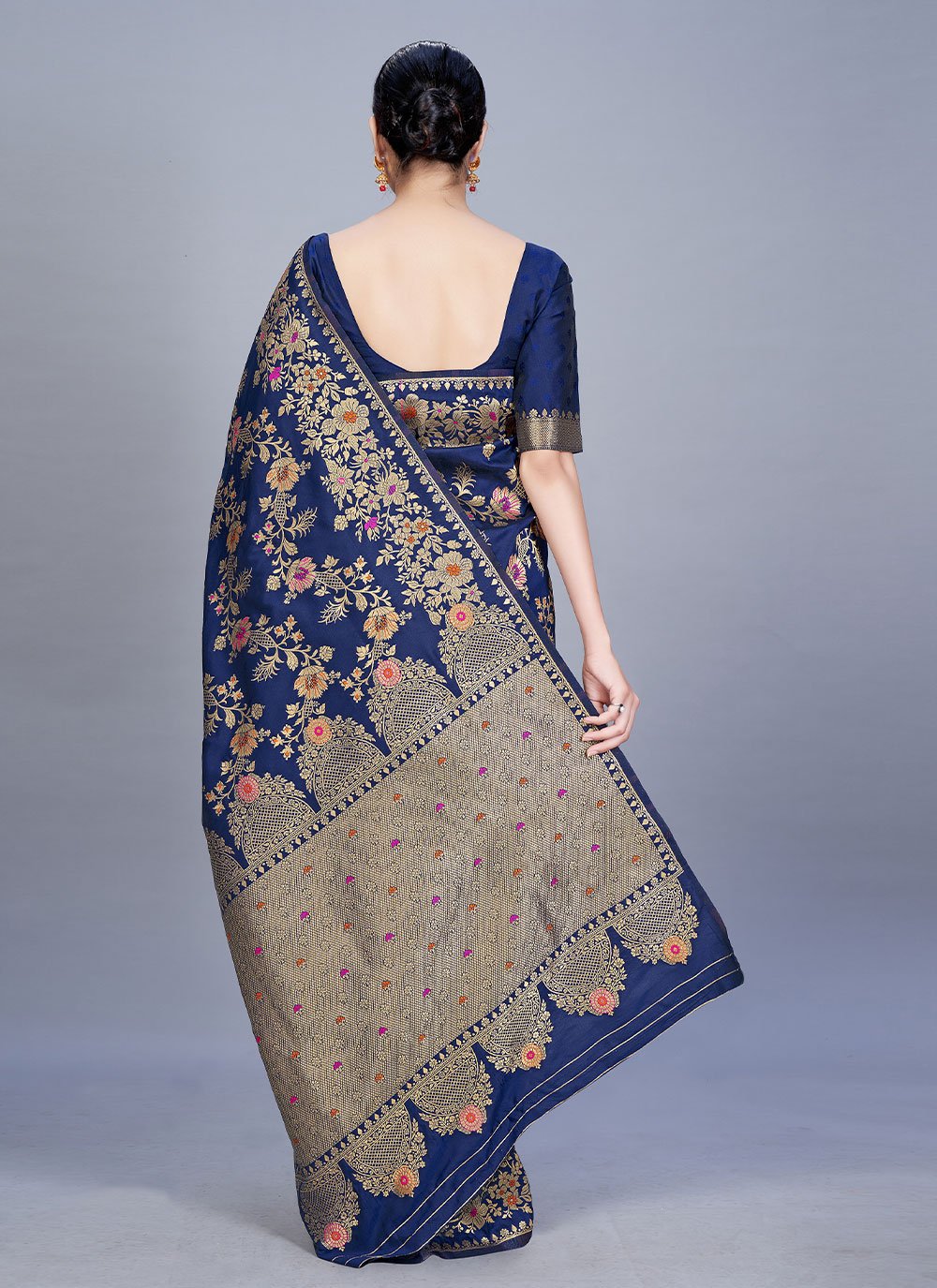 Classic Banarasi Silk Blue Woven Saree