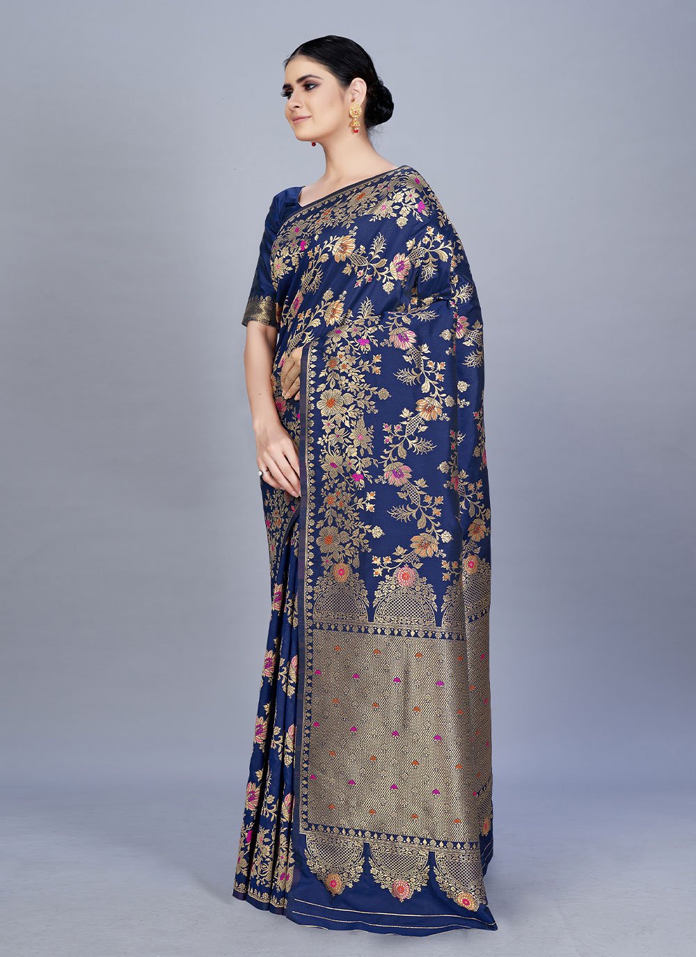 Classic Banarasi Silk Blue Woven Saree