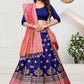 Lehenga Choli Jacquard Blue Woven Lehenga Choli