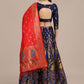 Lehenga Choli Jacquard Blue Woven Lehenga Choli