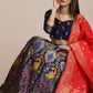 Lehenga Choli Jacquard Blue Woven Lehenga Choli