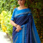 Contemporary Raw Silk Blue Woven Saree