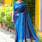Contemporary Raw Silk Blue Woven Saree