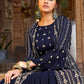 Salwar Suit Georgette Blue Embroidered Salwar Kameez