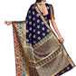 Contemporary Kanjivaram Silk Blue Zari Saree