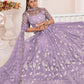 A Line Lehenga Net Lavender Embroidered Lehenga Choli