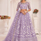 A Line Lehenga Net Lavender Embroidered Lehenga Choli