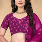 A Line Lehenga Net Purple Sequins Lehenga Choli