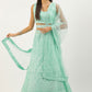 A Line Lehenga Net Turquoise Embroidered Lehenga Choli