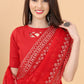 Traditional Saree Net Red Aari Work Saree