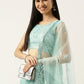 Lehenga Choli Net Aqua Blue Embroidered Lehenga Choli